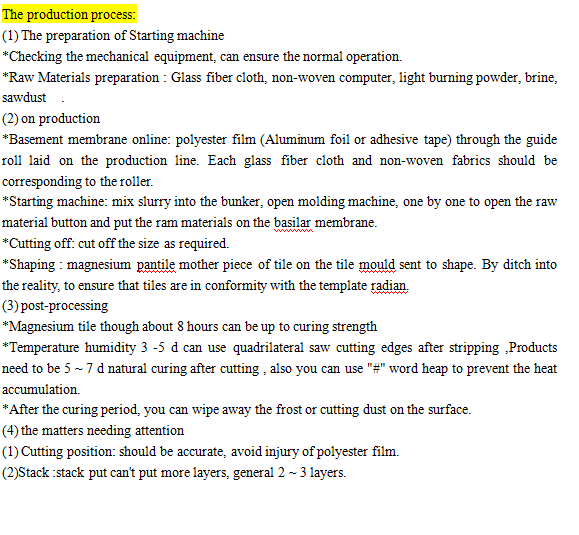 آلة بلاط السقف Mgo