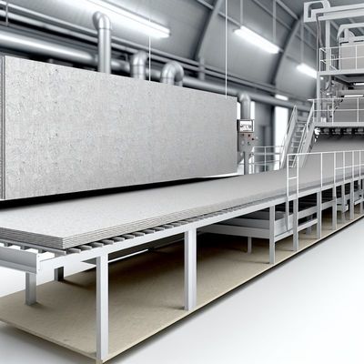 1.2-1.6g/cm3 كثافة خط إنتاج ألواح الأسمنت الألياف انخفاض امتصاص المياه للاستخدام الصناعي