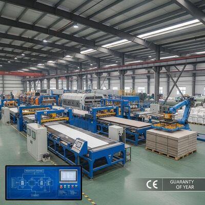 خط إنتاج ألواح الأسمنت المصنوعة من الألياف 2000 متر مربع يحتوي على معيار CE وضمان لمدة عام واحد
