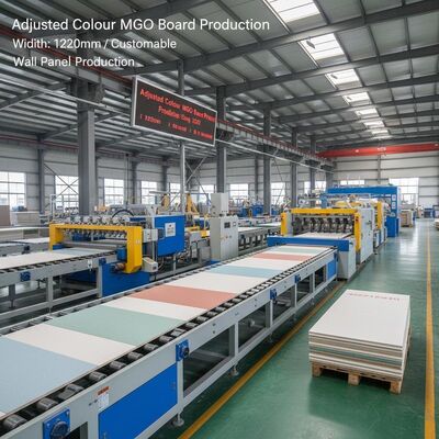 خط إنتاج لوحات MgO المعدل اللون يقدم عرض لوحات 1220mm أو قابلة للتخصيص مناسبة لإنتاج لوحات الحائط